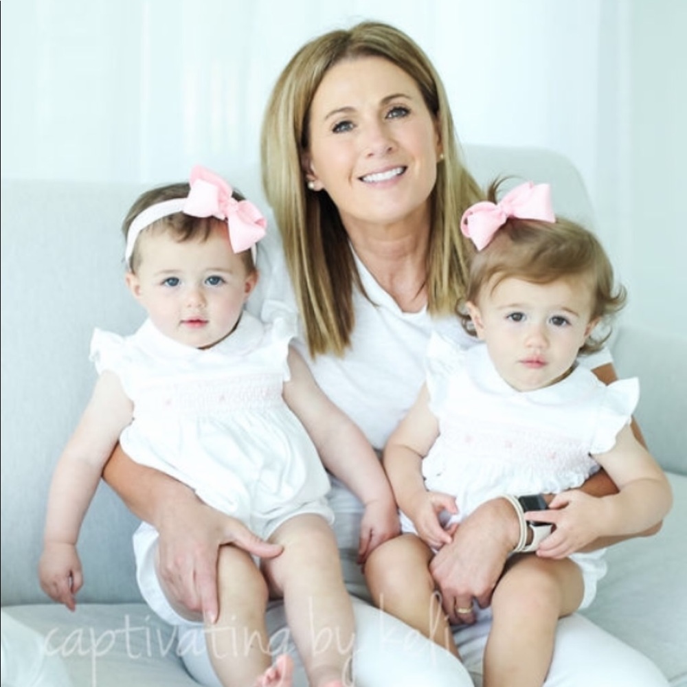 White with pink trim Ralph Lauren romper